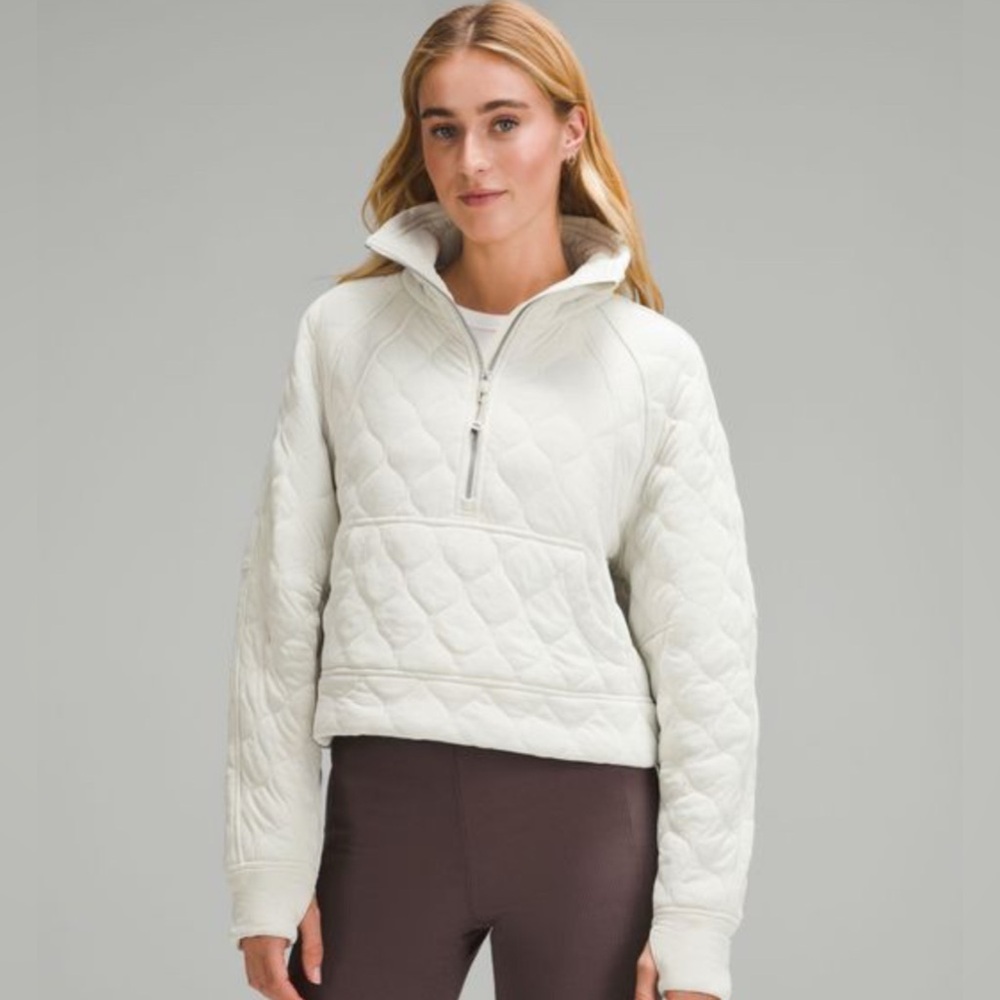 Lululemon Scuba Oversized Quilted Quarter Zip - grey